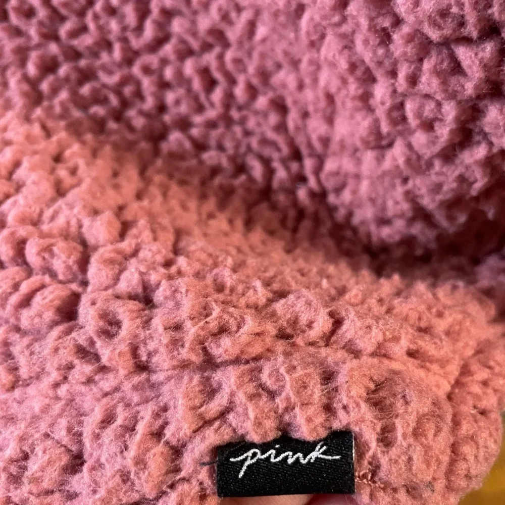 PINK VICTORIA'S SECRET Sherpa Fleece Half-Zip Hoodie Colorblock Pink XS Cozy - Picture 9 of 13